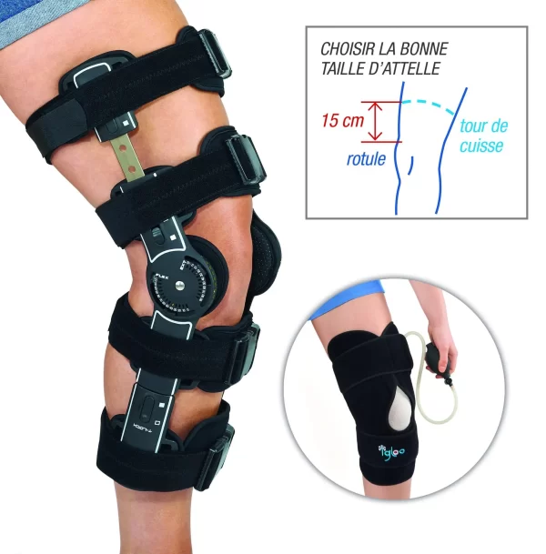 ARTIC® : attelle de genou articulée + attelle de cryothérapie Igloo® Taille standard ou XL – Image 4